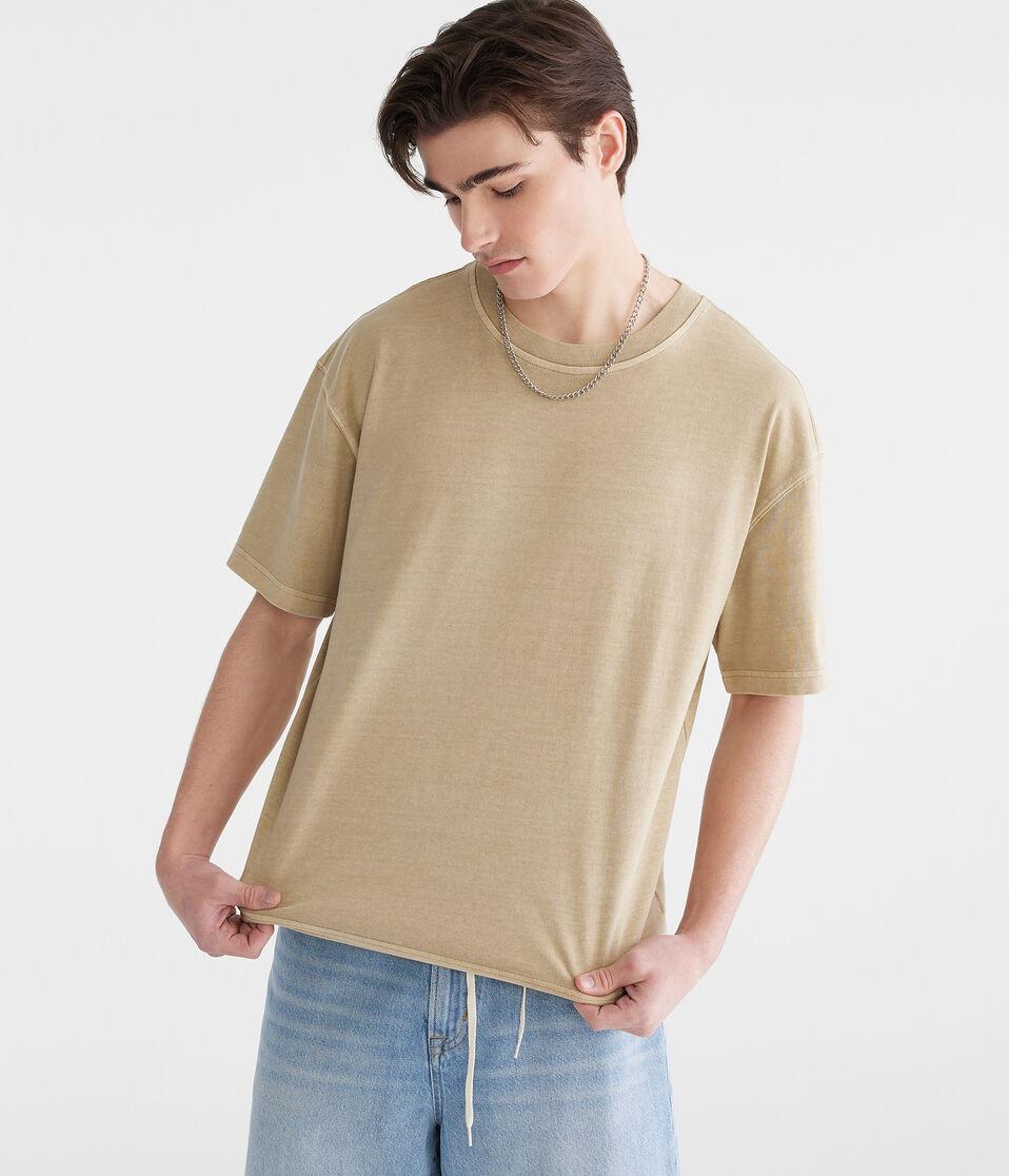 aéropostale Washed Boxy Fit Crew Tee straw