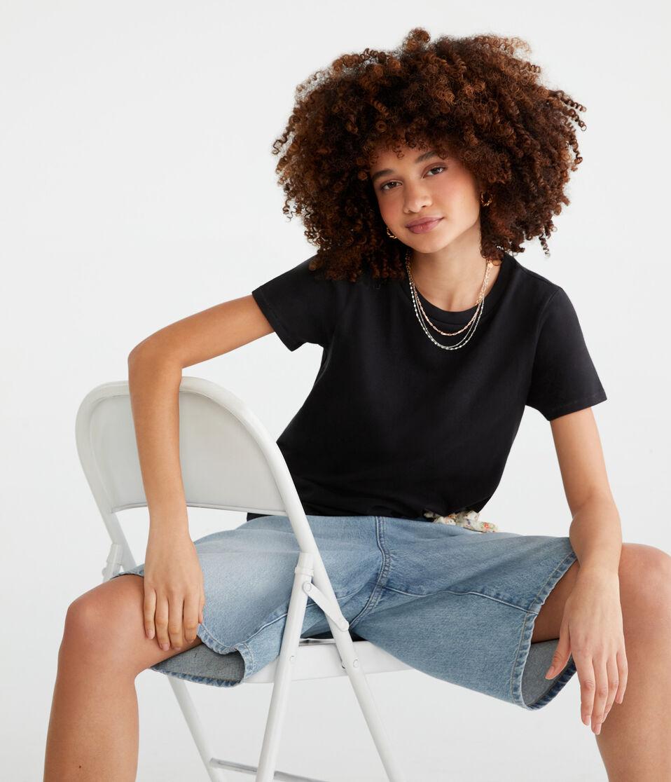 Aéropostale Washed Vintage Fit Crew Tee Black Fox