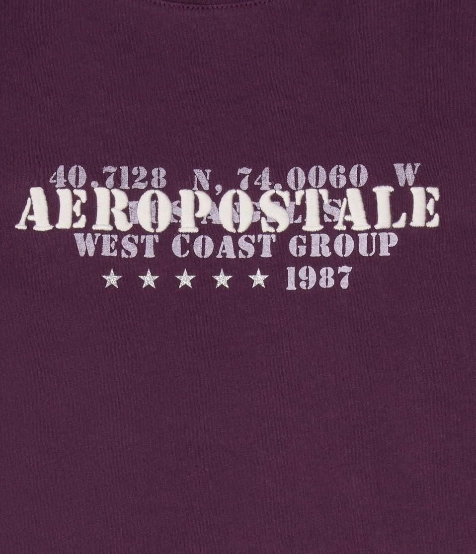 Aéropostale Aeropostale West Coast Coordinates Graphic Tee Deep Plum