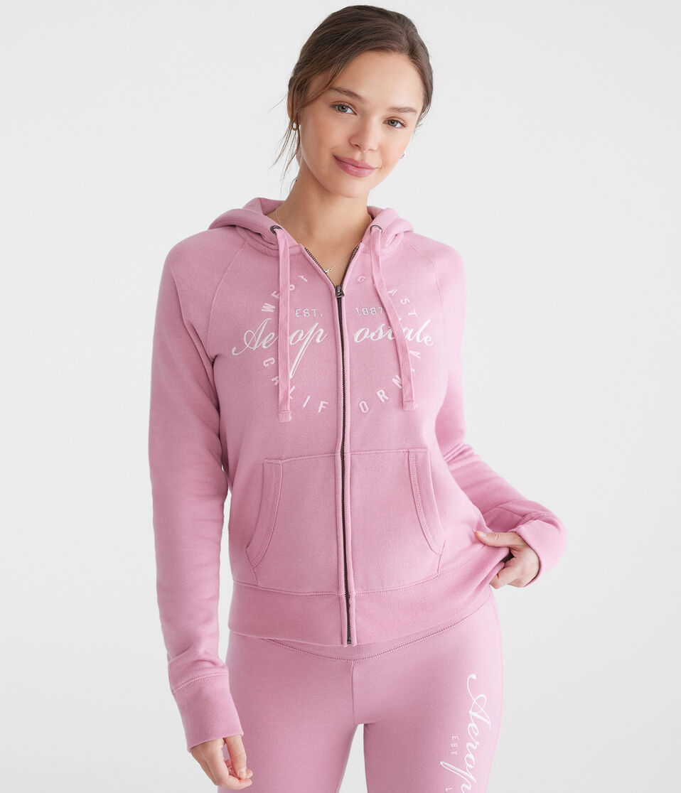 aéropostale Aeropostale West Coast Full-Zip Hoodie gala pink