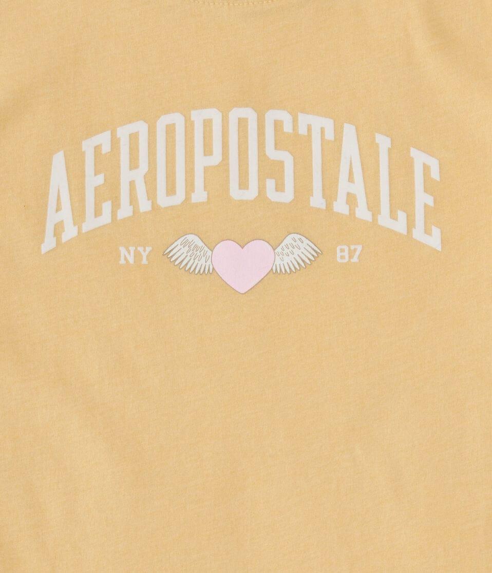 Aéropostale Aeropostale Winged Heart Flocked Graphic Tee Baby Corn