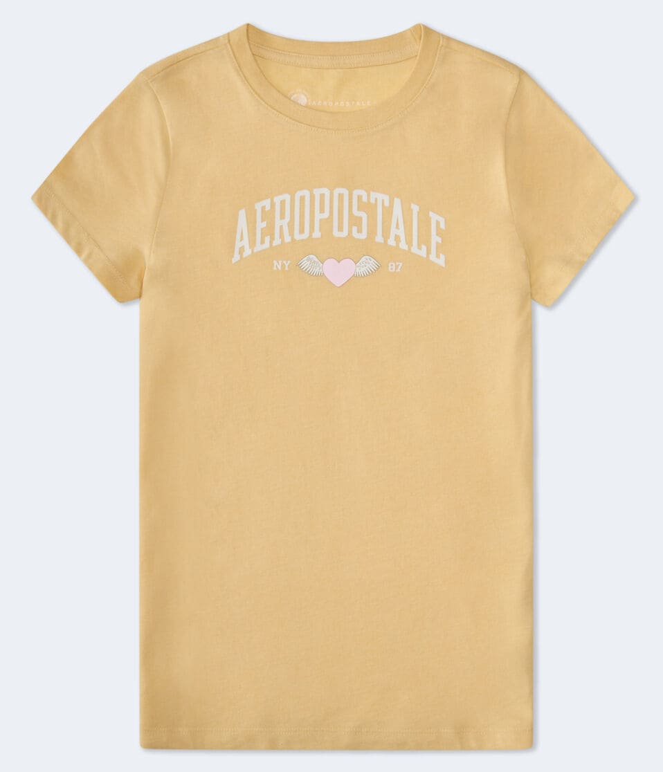 aéropostale Aeropostale Winged Heart Flocked Graphic Tee baby corn