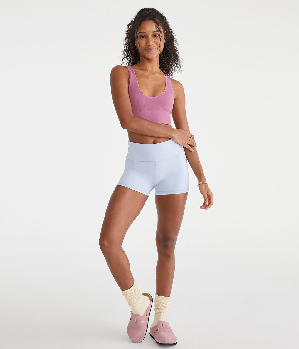 Aéropostale Air Soft Fold-Over Booty Shorts Cascade Coast