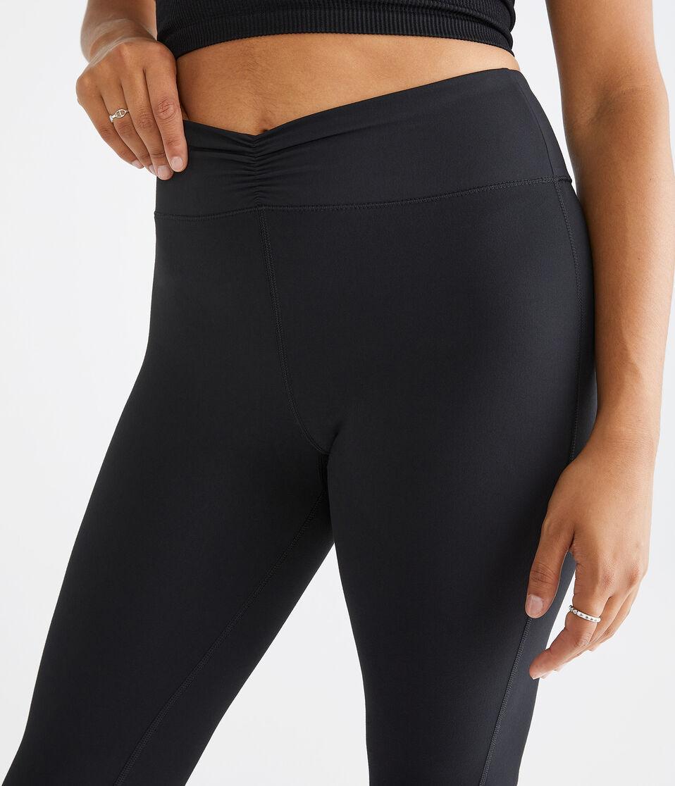 Aéropostale Air Soft High-Rise Cinch Flare Leggings Black Fox
