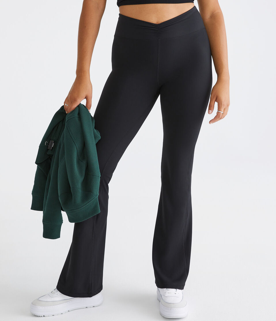 aéropostale Air Soft High-Rise Cinch Flare Leggings black fox