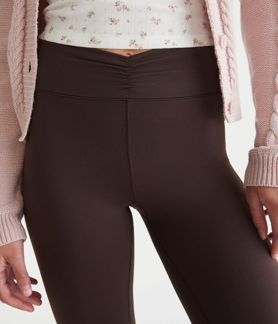 Aéropostale Air Soft High-Rise Cinch Flare Leggings Jaspe Muted Ebony