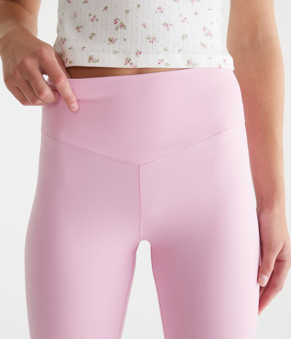 Aéropostale Air Soft High-Rise V-Waist Flare Leggings Naturally Pink
