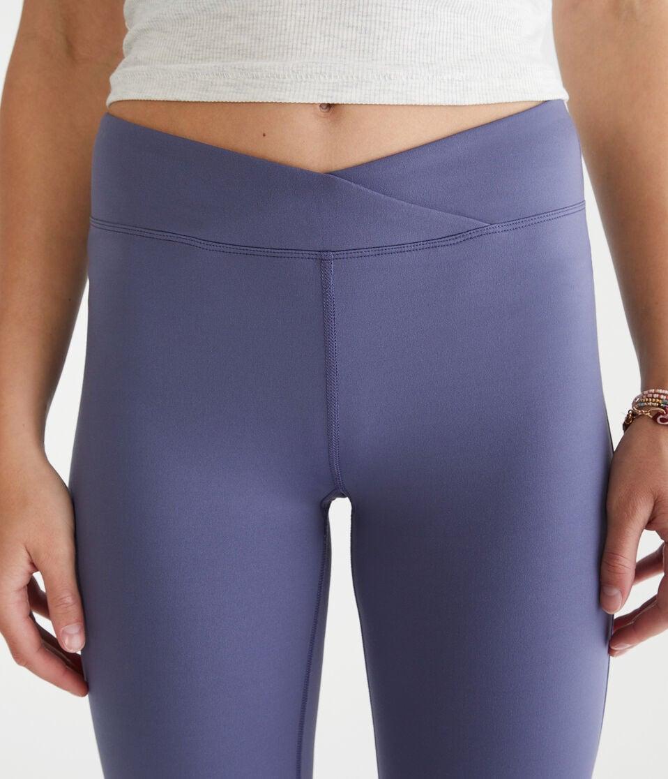Aéropostale Air Soft Low-Rise Crossover Bootcut Leggings Nightshadow Blue