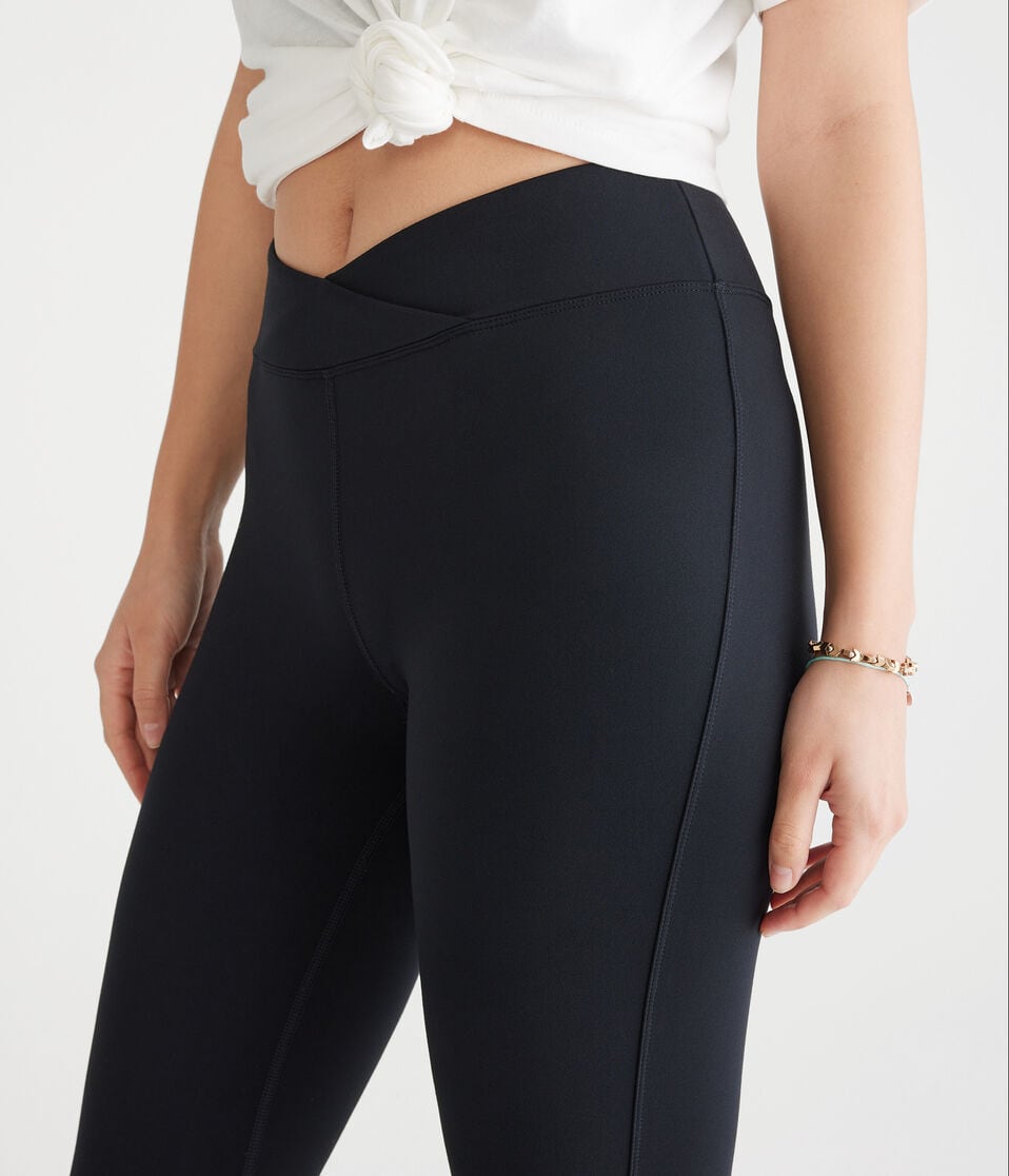 Aéropostale Air Soft Low-Rise Crossover Leggings Black Fox