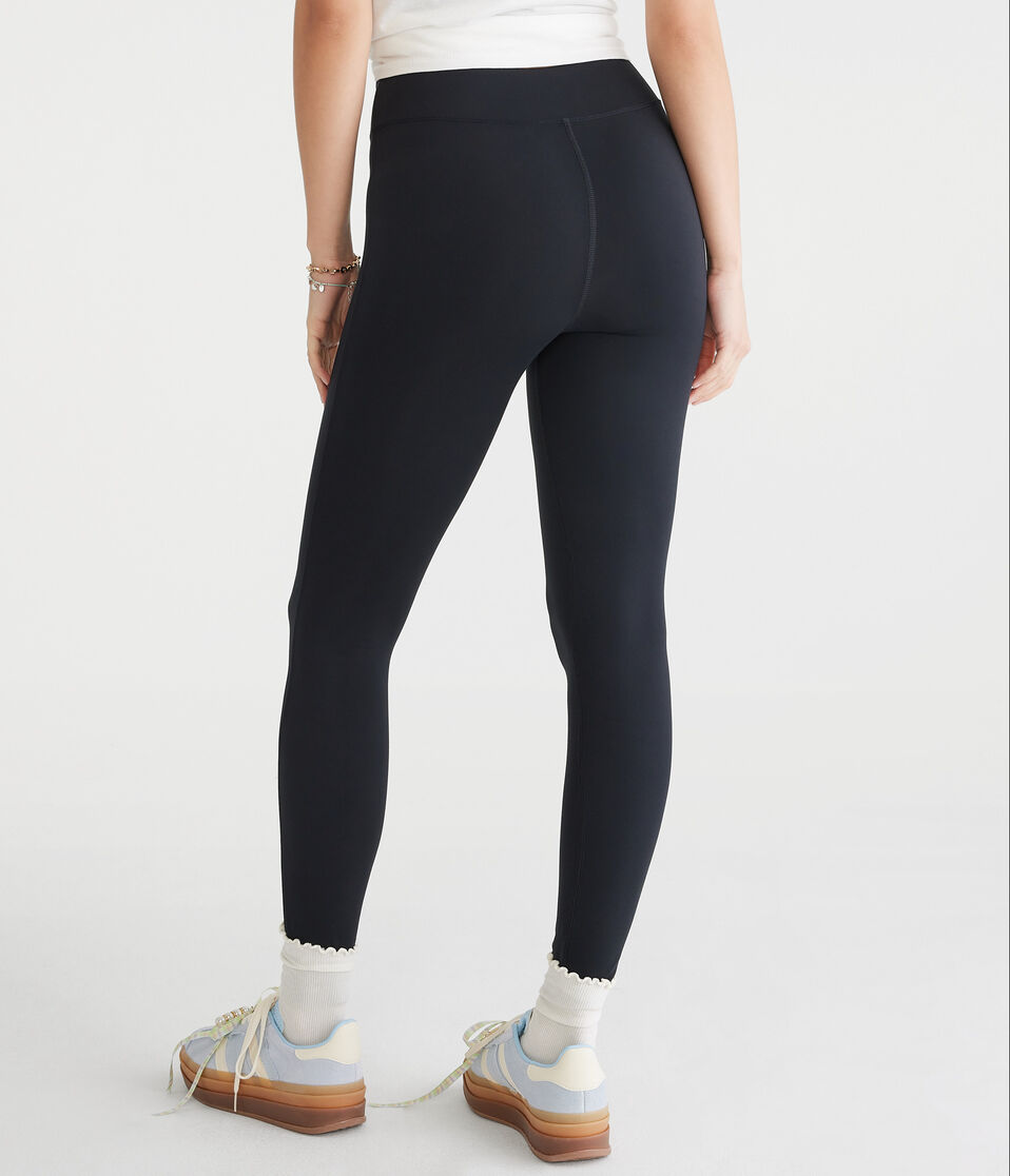 Aéropostale Air Soft Low-Rise Crossover Leggings Black Fox