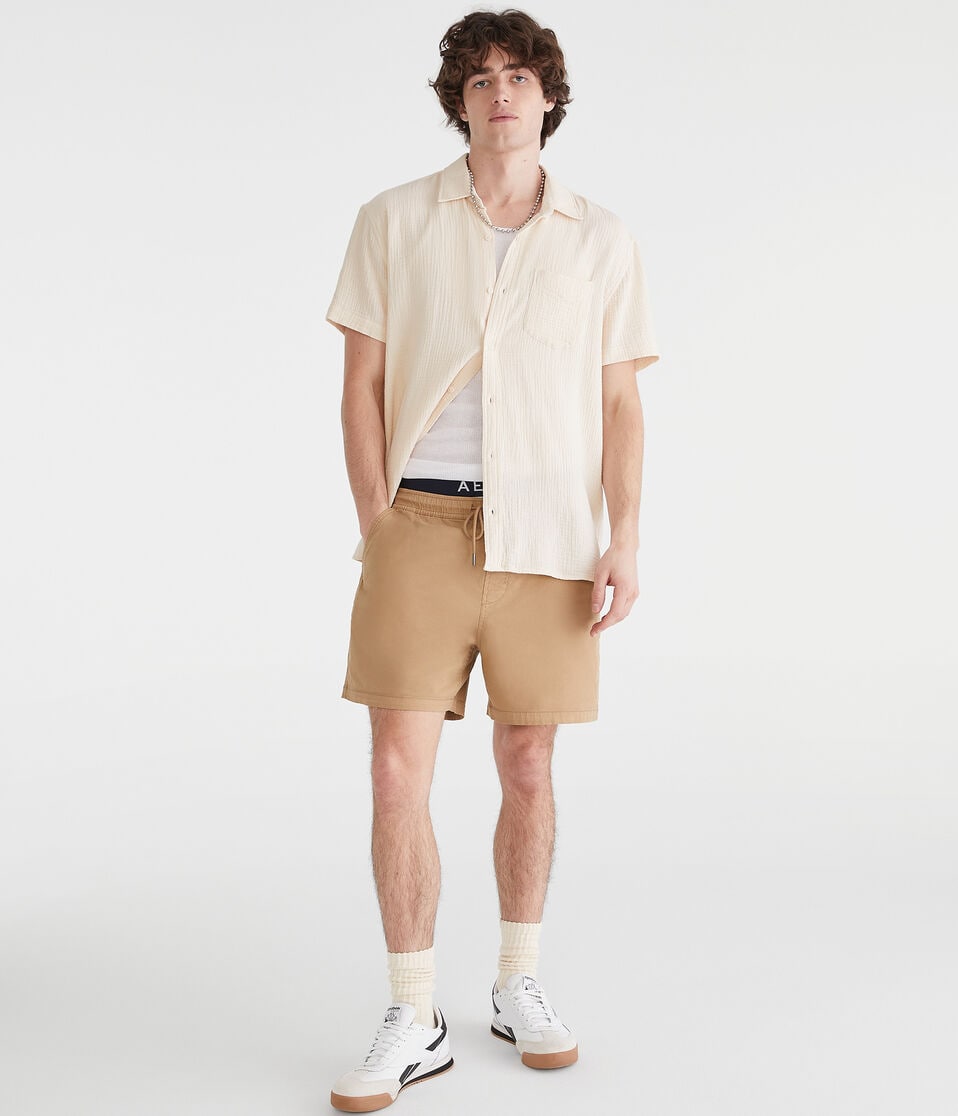 Aéropostale All Day Jogger Shorts 5.5" Toasted Almond