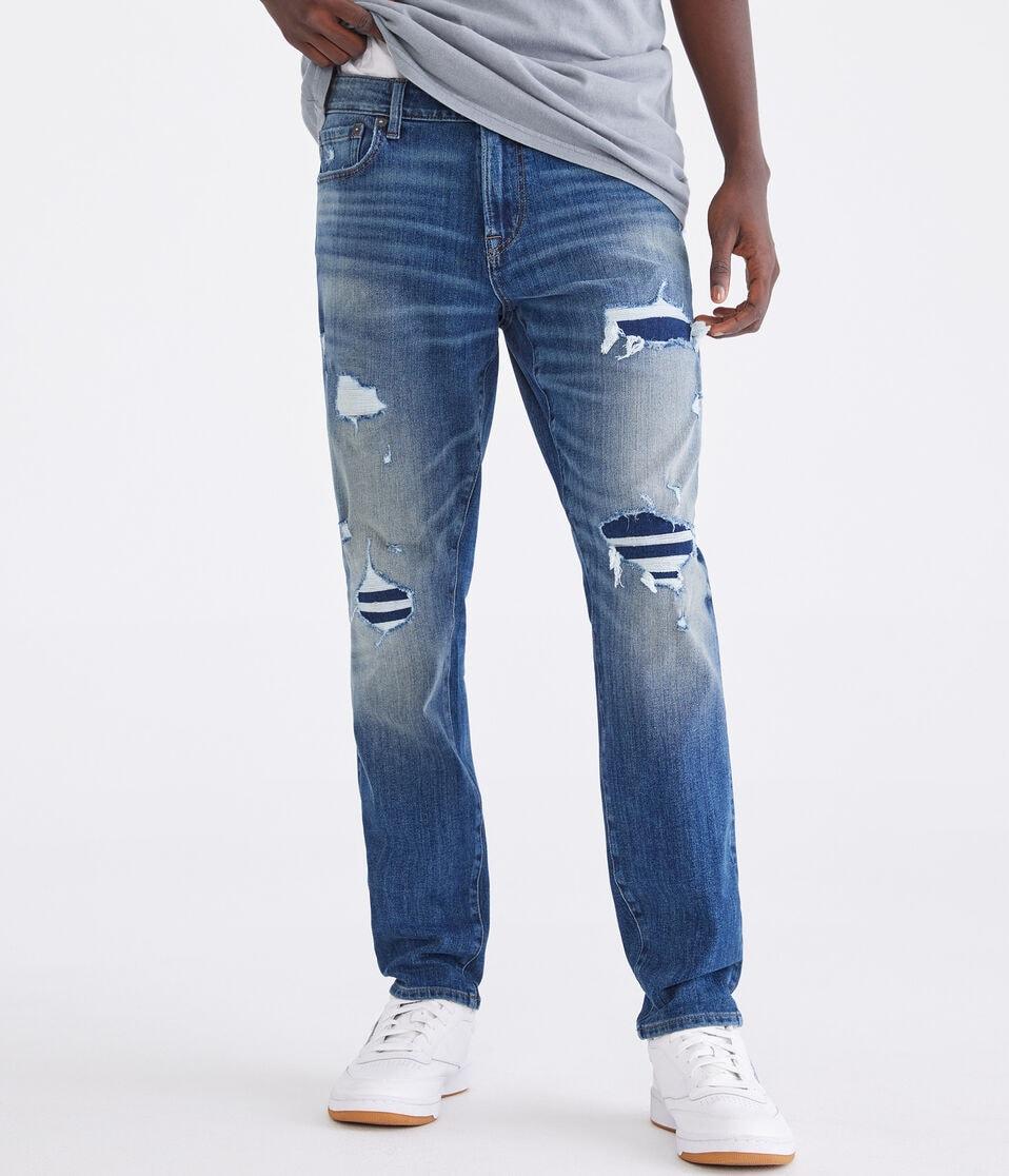 aéropostale Athletic Skinny 4D Denim Jean dark wash