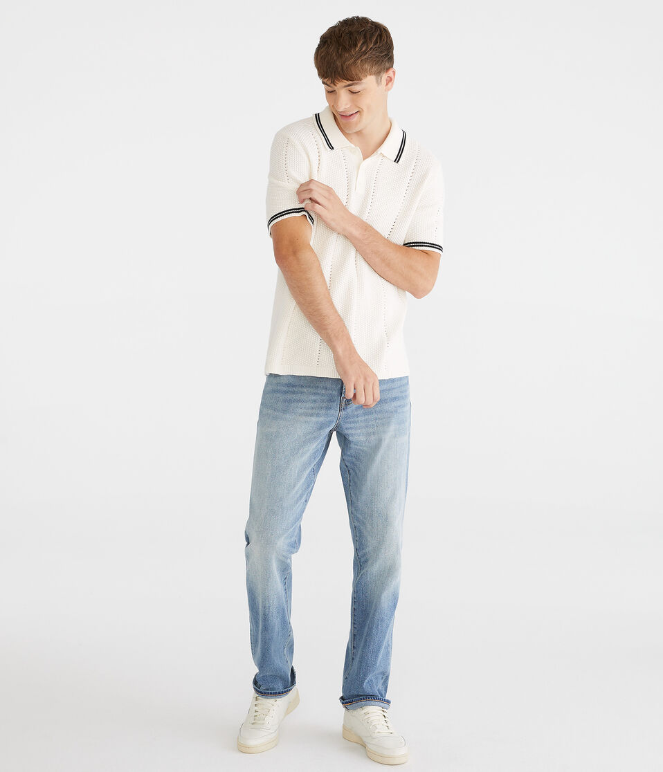 Aéropostale Athletic Straight Premium Jean With COOLMAX® Technology Light Wash