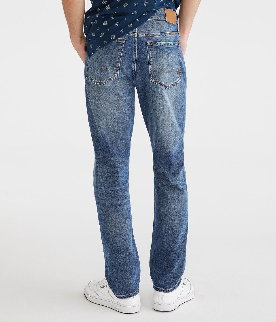 Aéropostale Athletic Straight Premium Jean With COOLMAX® Technology Medium Wash