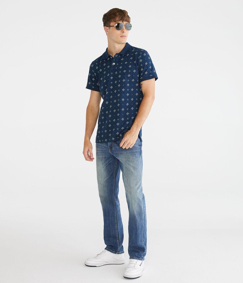 Aéropostale Athletic Straight Premium Jean With COOLMAX® Technology Medium Wash