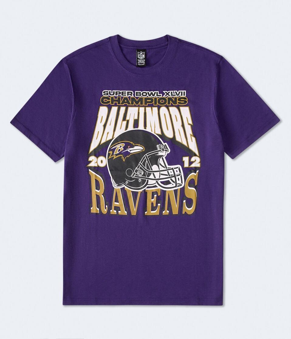 aéropostale Baltimore Ravens Super Bowl Relaxed Graphic Tee purple