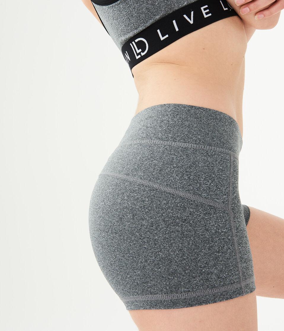 Aéropostale Best Booty Ever Heathered Volleyball Shorts Charcoal Heather Grey