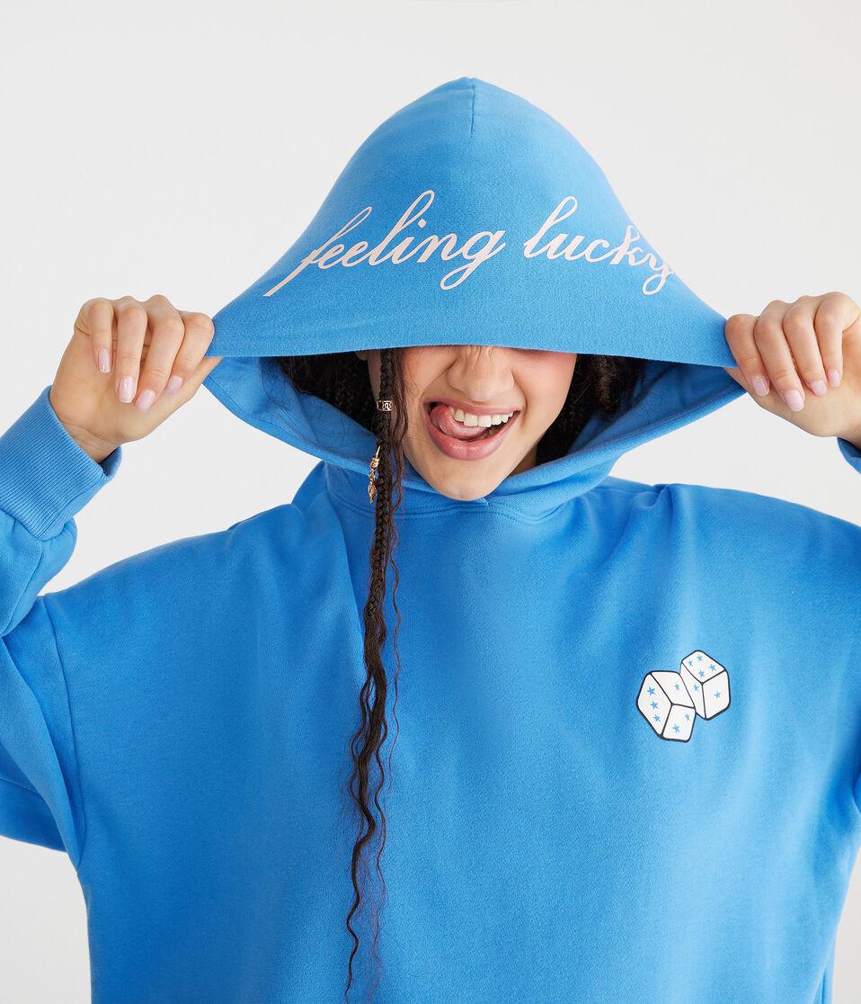 Aéropostale Betting On Chance Oversized Pullover Hoodie Princess Blue