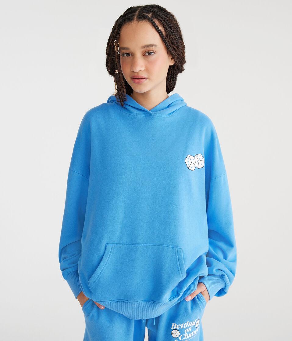 Aéropostale Betting On Chance Oversized Pullover Hoodie Princess Blue
