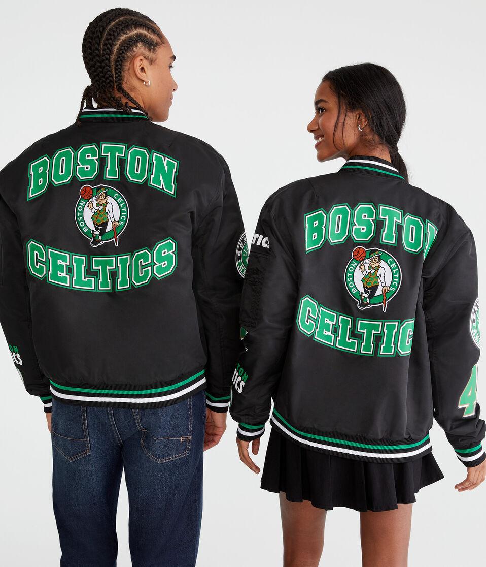 Aéropostale Boston Celtics Basketball Bomber Jacket Black Fox
