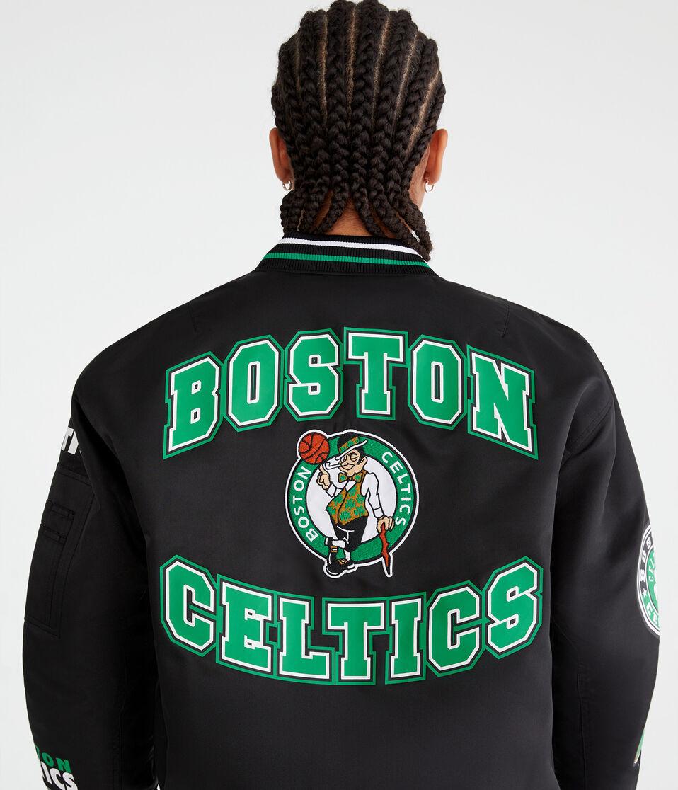 Aéropostale Boston Celtics Basketball Bomber Jacket Black Fox