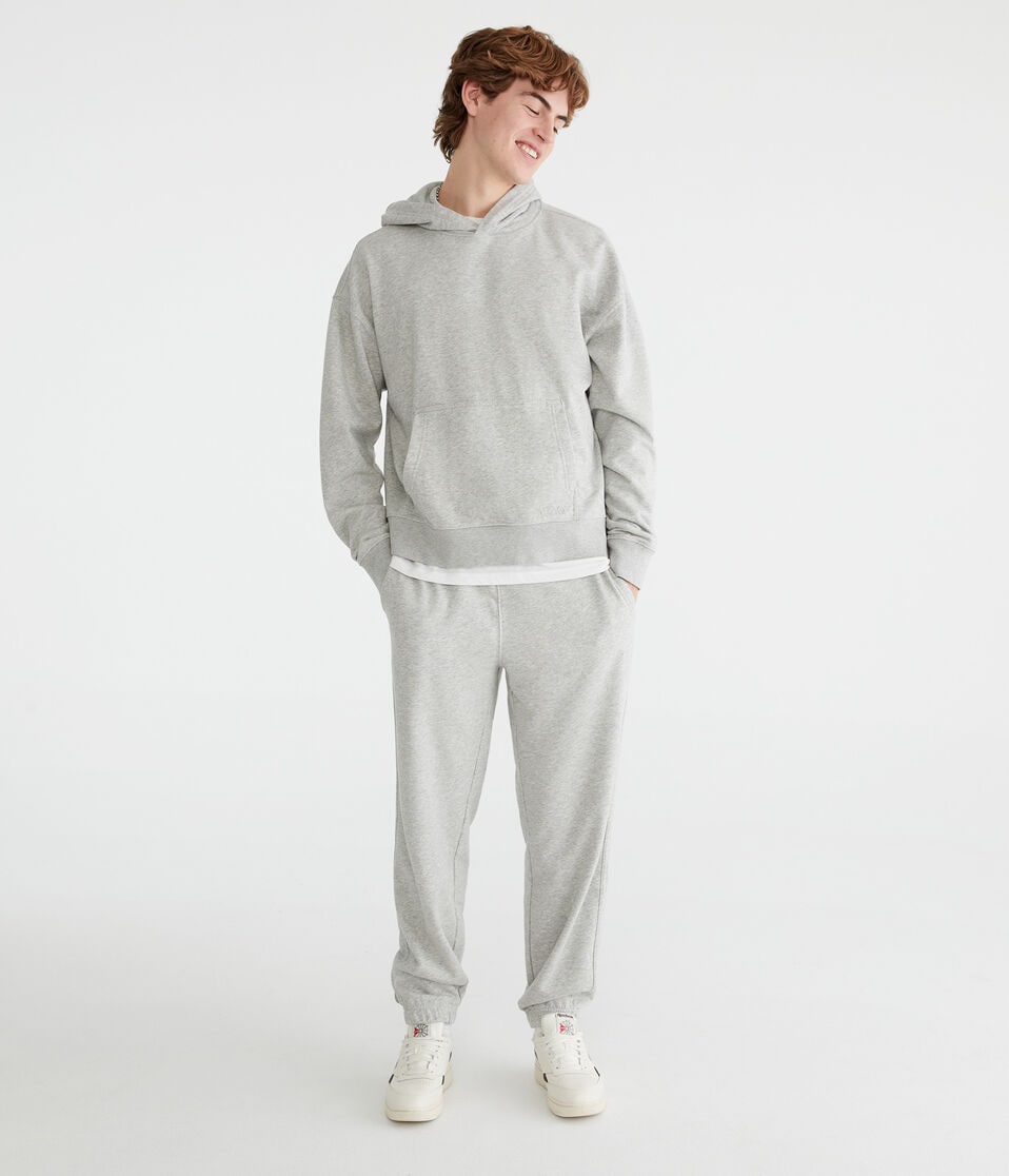 Aéropostale Boxy Pullover Hoodie Light Heather Grey