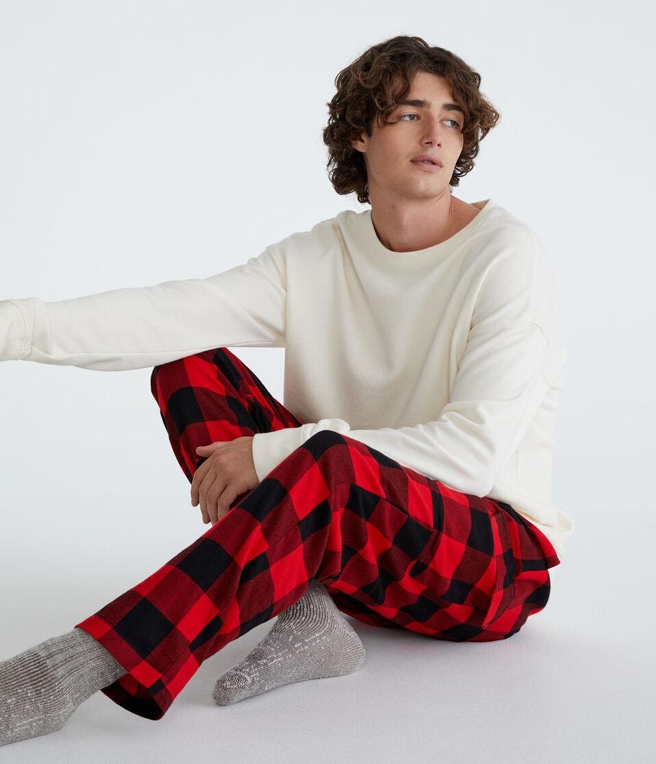 Aéropostale Buffalo Plaid Flannel Cargo Sleep Pants Red Heart