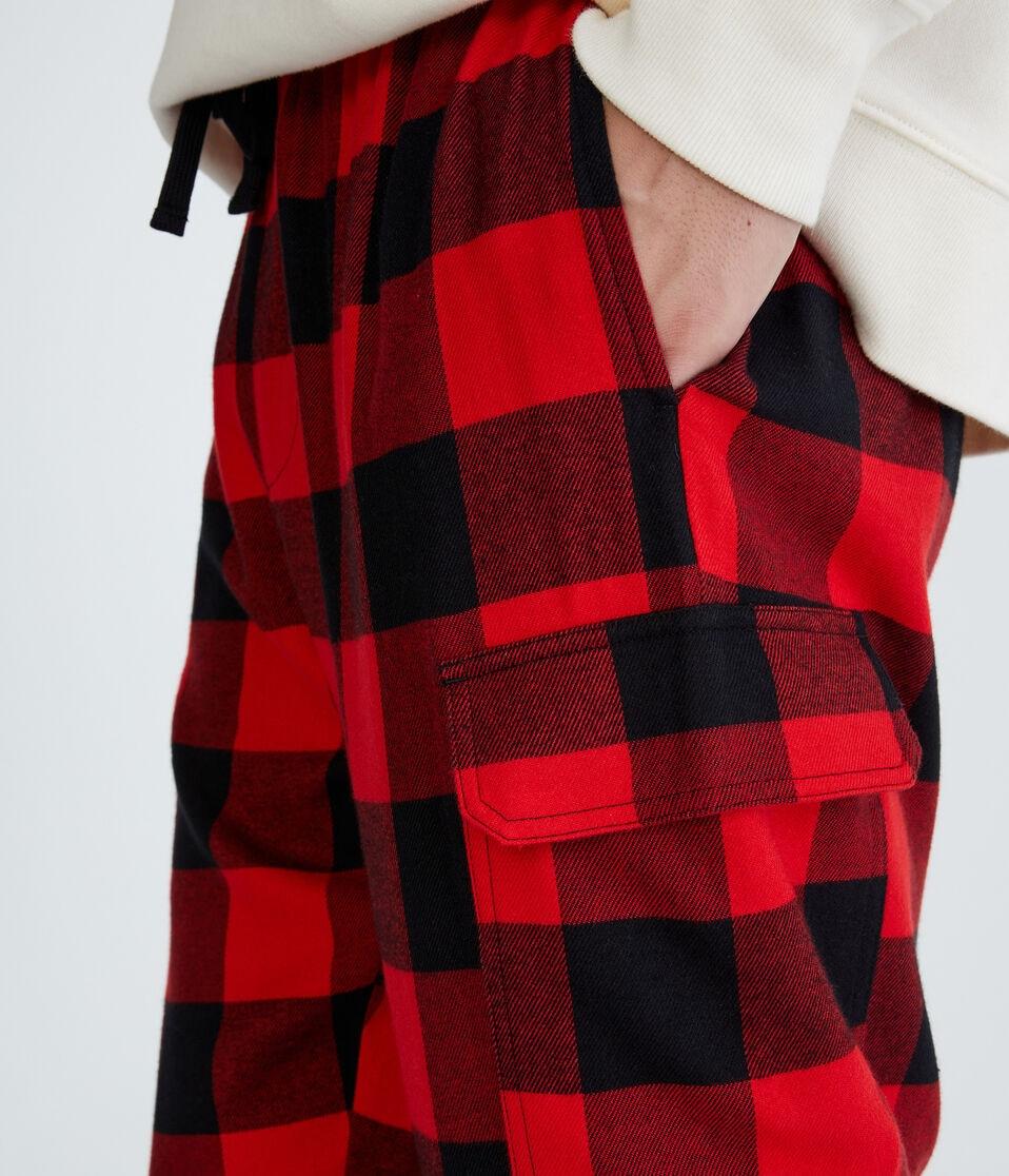 Aéropostale Buffalo Plaid Flannel Cargo Sleep Pants Red Heart