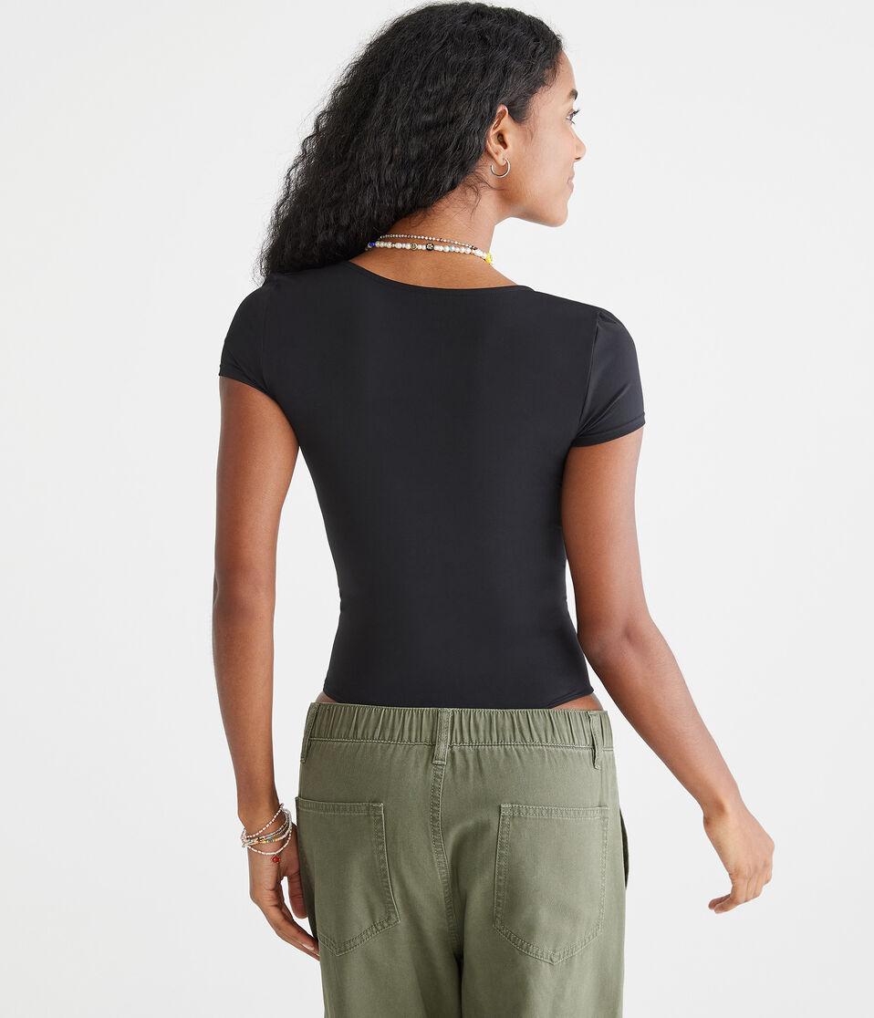 Aéropostale Buttery Soft Sweetheart Bodysuit Black Fox