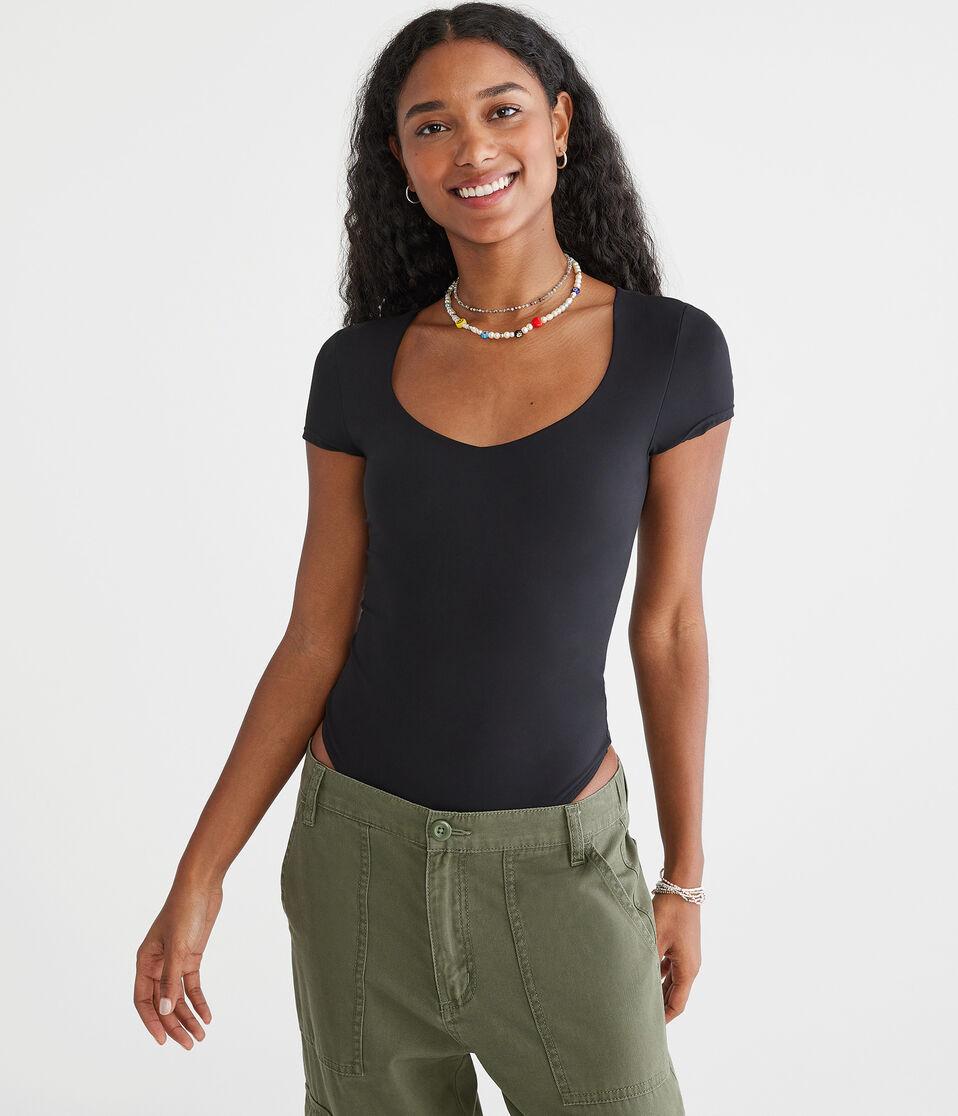 aéropostale Buttery Soft Sweetheart Bodysuit black fox