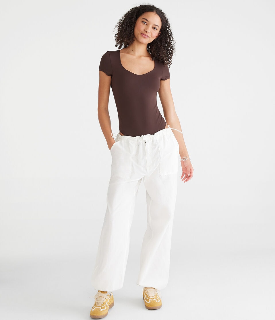 Aéropostale Buttery Soft Sweetheart Bodysuit Jaspe Muted Ebony