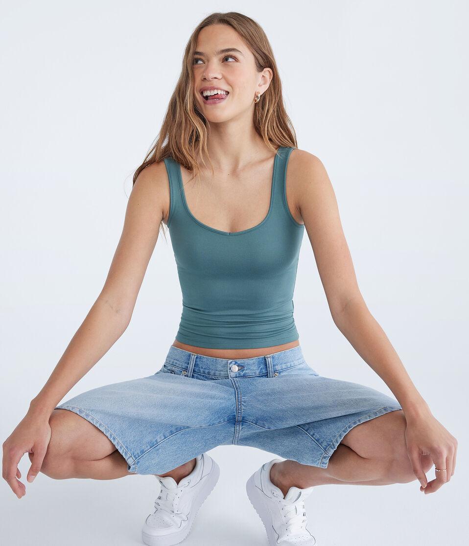 aéropostale Buttery Soft Sweetheart Tank deep lichen green