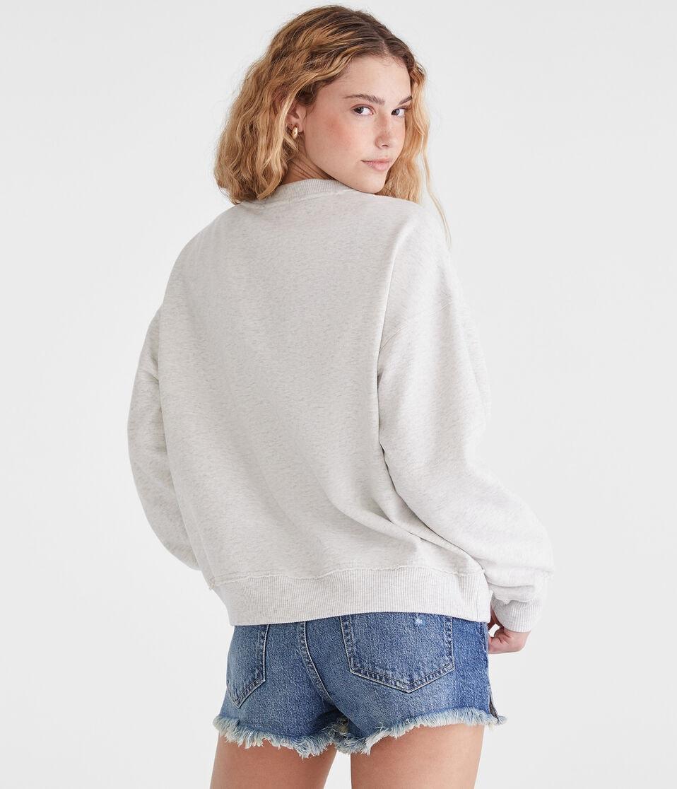 Aéropostale California 87 Notch-Neck Sweatshirt Lightest Heather Grey