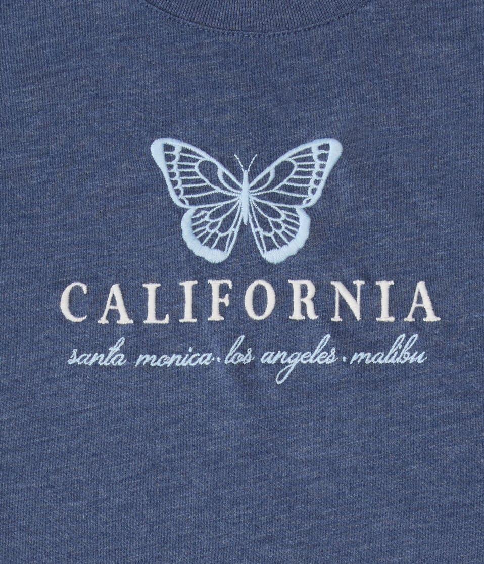 Aéropostale California Butterfly Graphic Tee Blue Wish