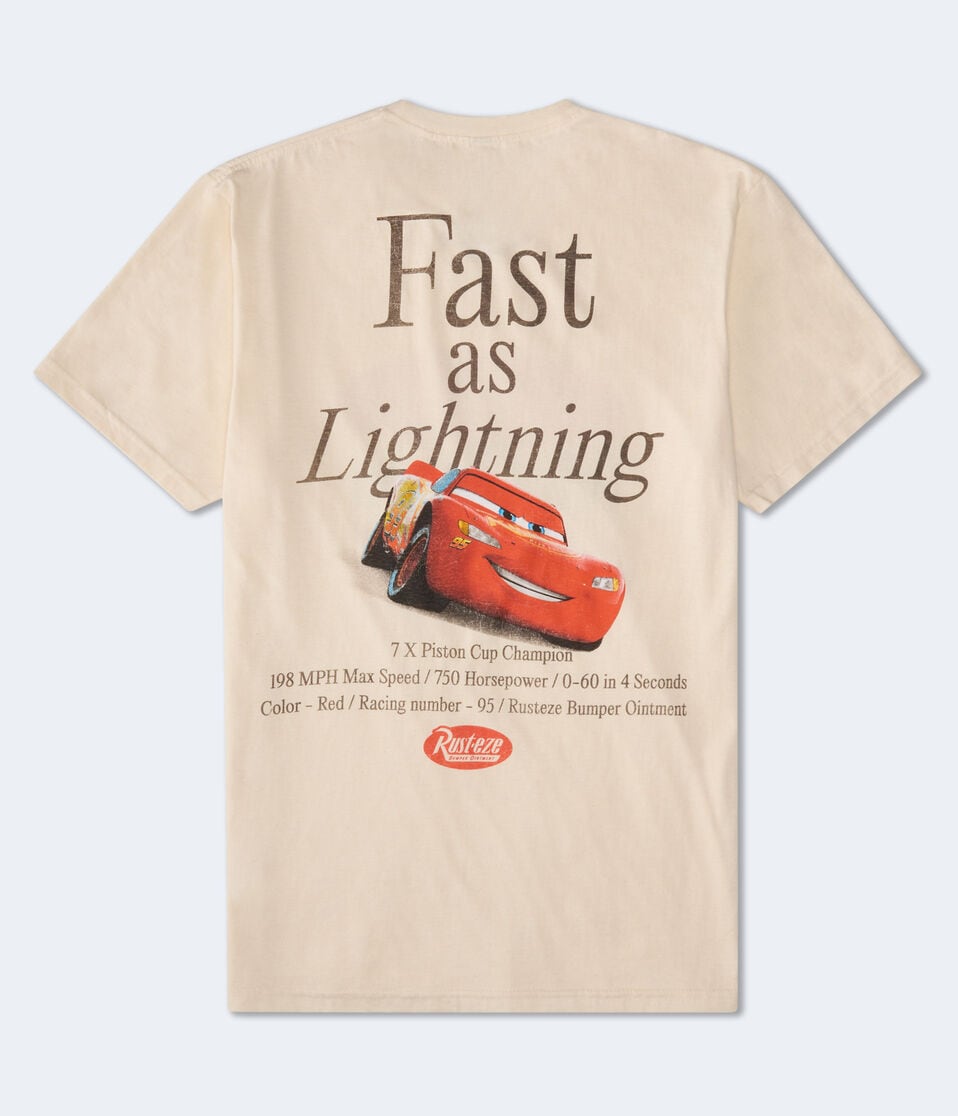 Aéropostale Cars Lightning McQueen Relaxed Graphic Tee Cream