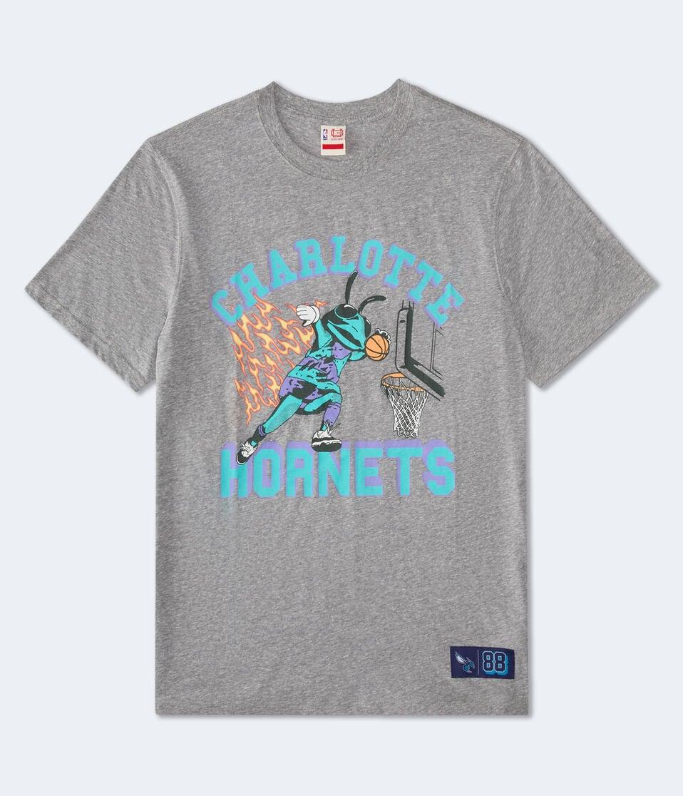 aéropostale Charlotte Hornets Mascot Relaxed Graphic Tee grey