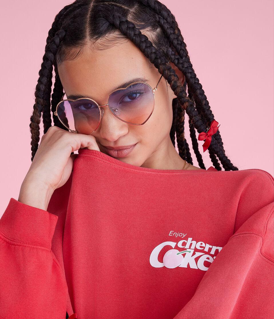 Aéropostale Cherry Coke Oversized Crew Sweatshirt Red