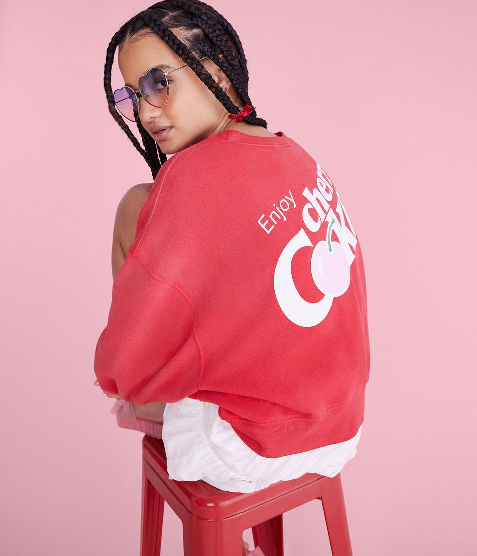Aéropostale Cherry Coke Oversized Crew Sweatshirt Red