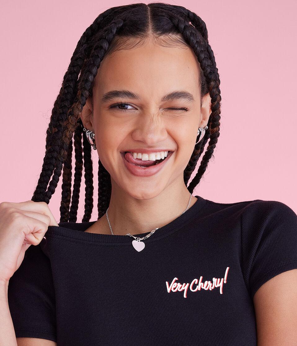 Aéropostale Cherry Coke Very Cherry Graphic Baby Tee Black Fox