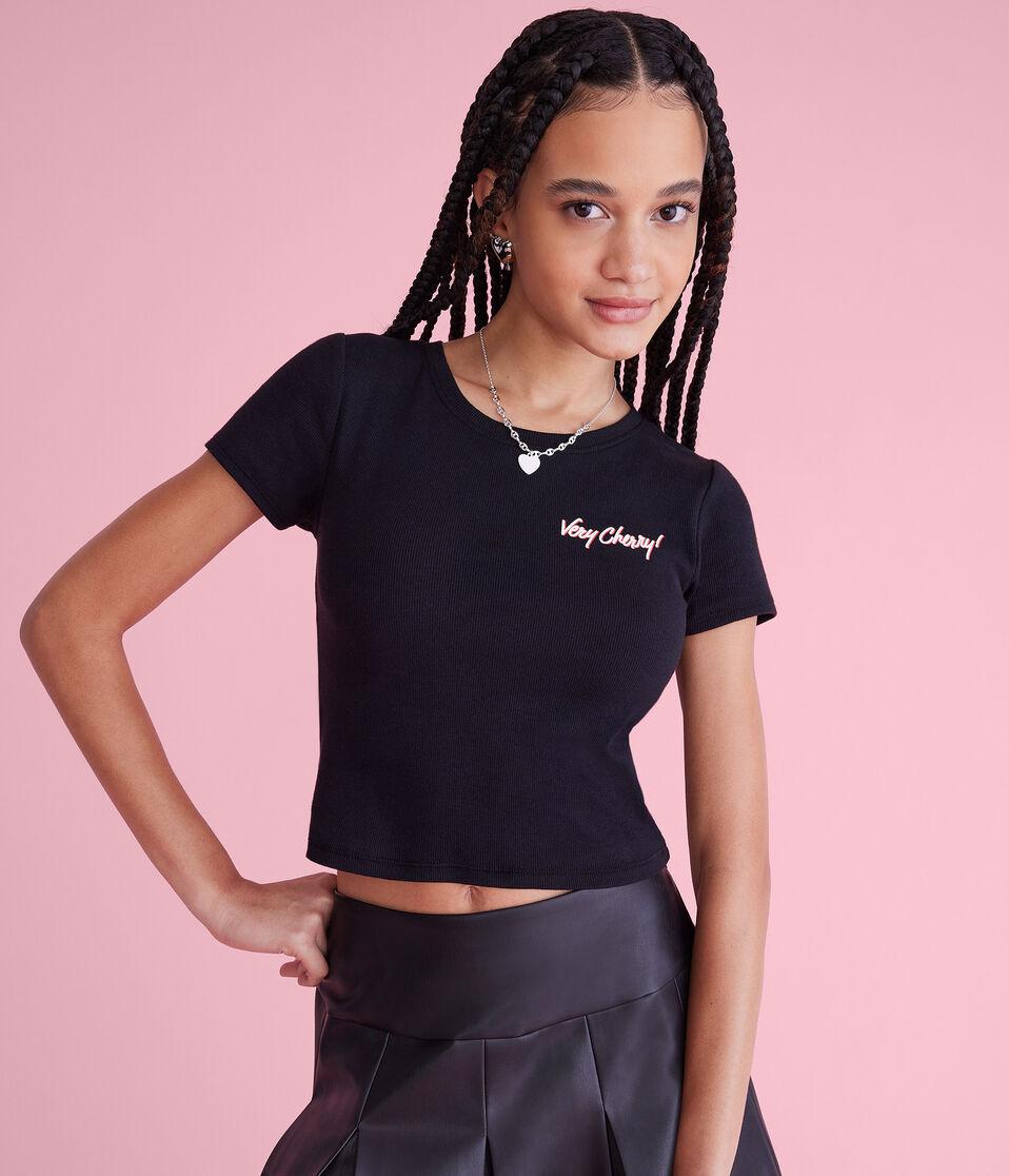 Aéropostale Cherry Coke Very Cherry Graphic Baby Tee Black Fox