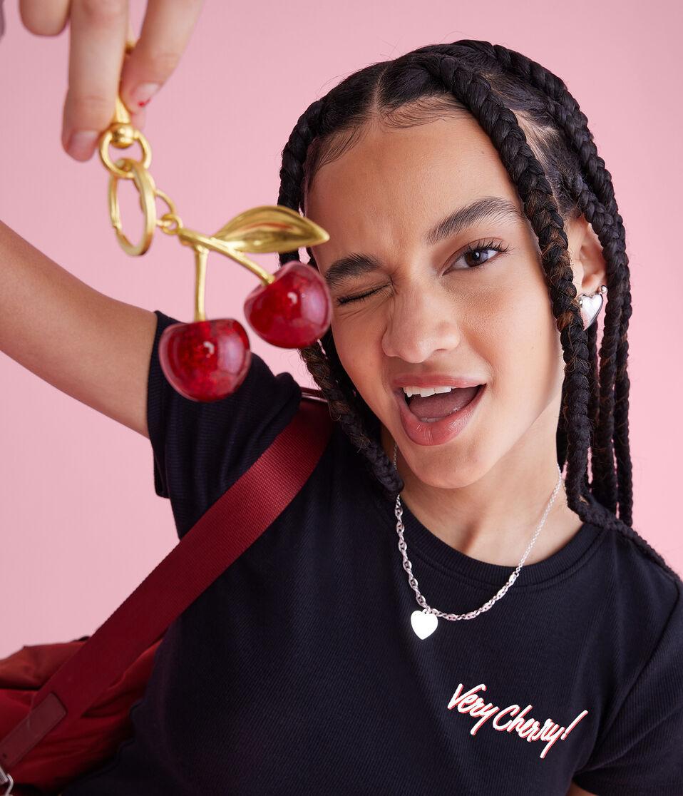 Aéropostale Cherry Coke Very Cherry Graphic Baby Tee Black Fox