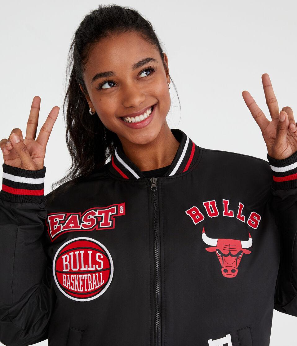 Aéropostale Chicago Bulls Basketball Bomber Jacket Black Fox