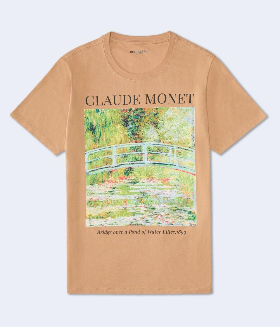 aéropostale Claude Monet Water Lilies Oversized Graphic Tee natural
