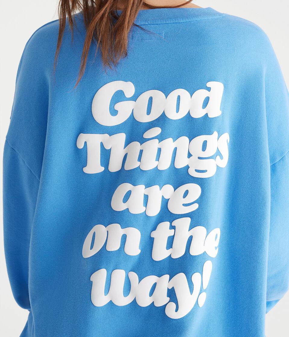 Aéropostale Cloud Soft Good Things Crew Sweatshirt Princess Blue
