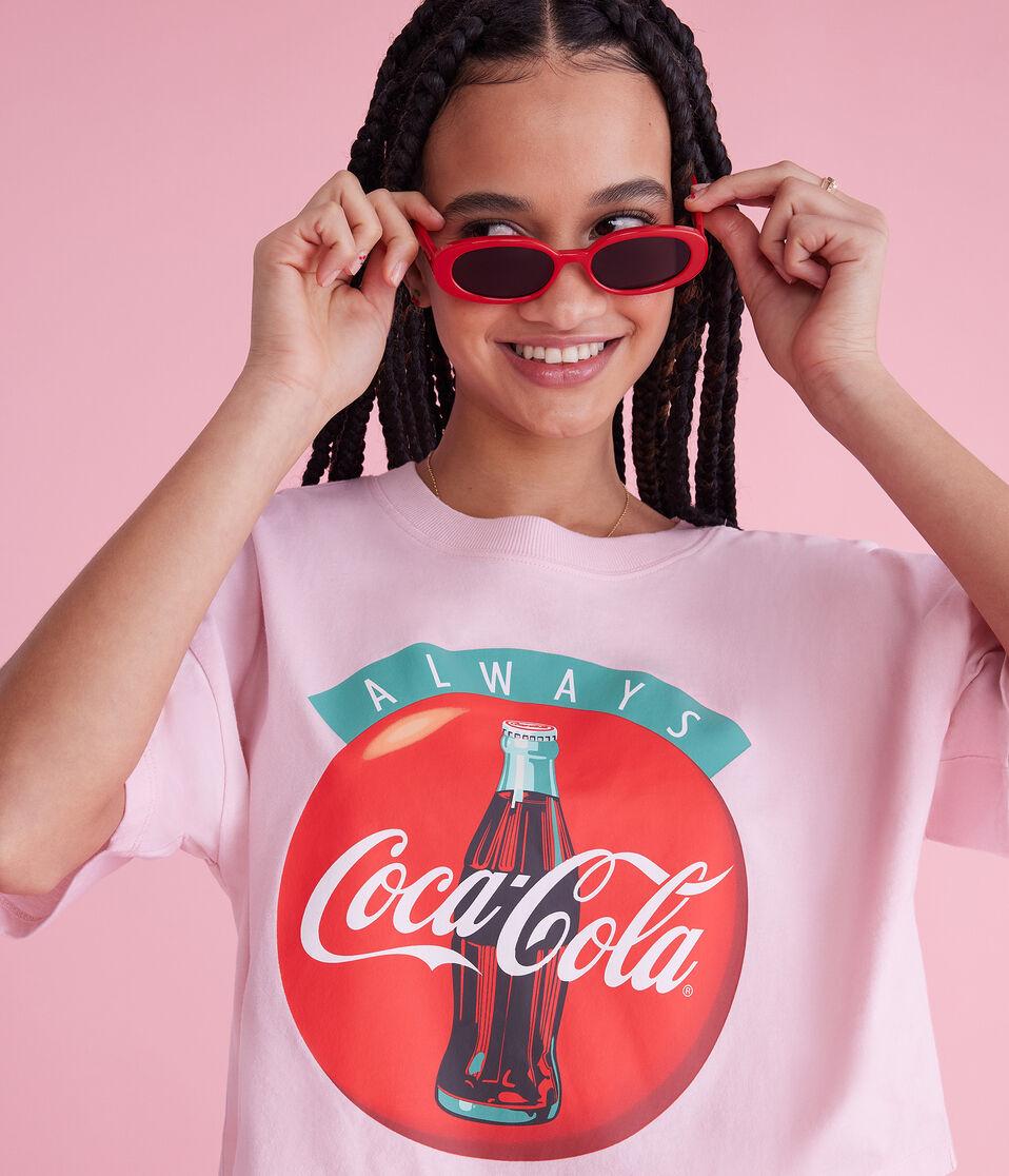 Aéropostale Coca-Cola Always Cropped Graphic Tee Peach Whip