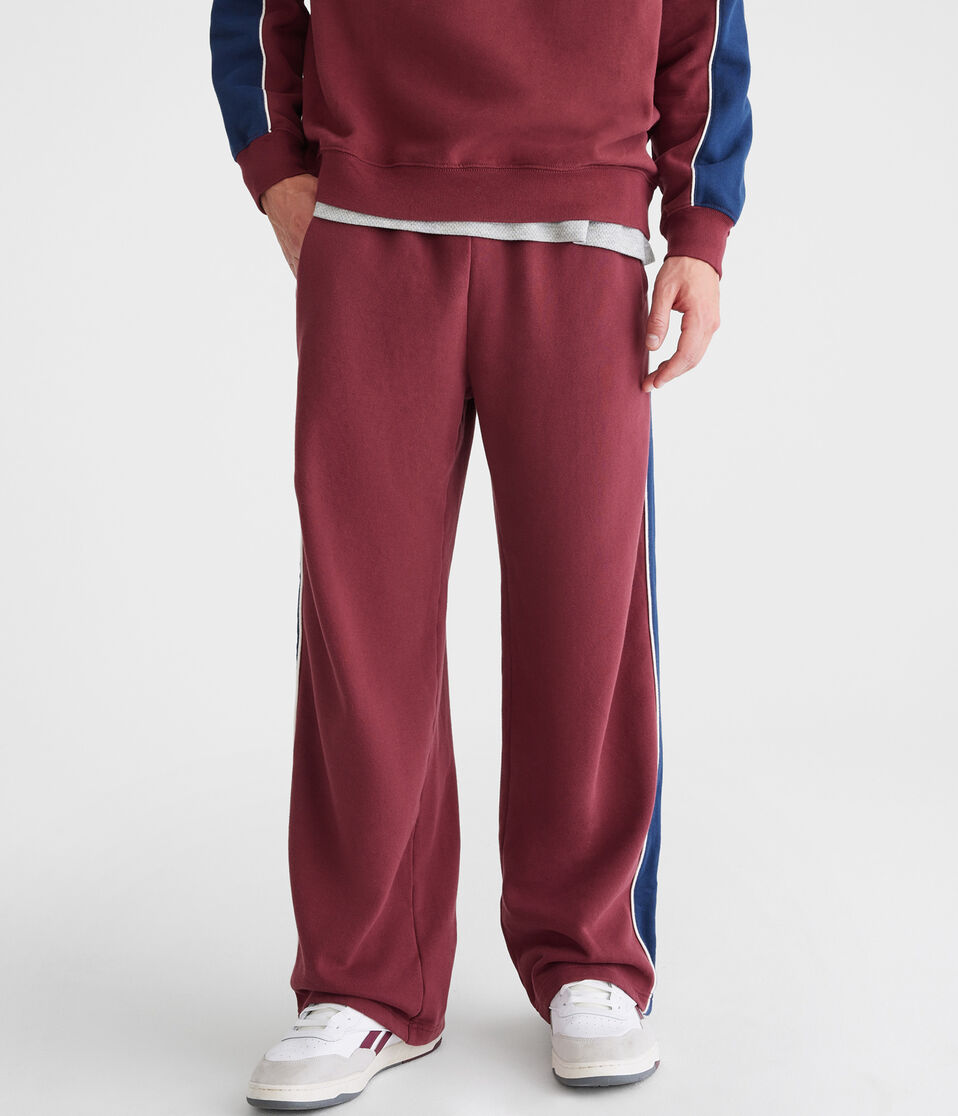 aéropostale Colorblocked Stripe Straight Leg Sweatpants copper brown