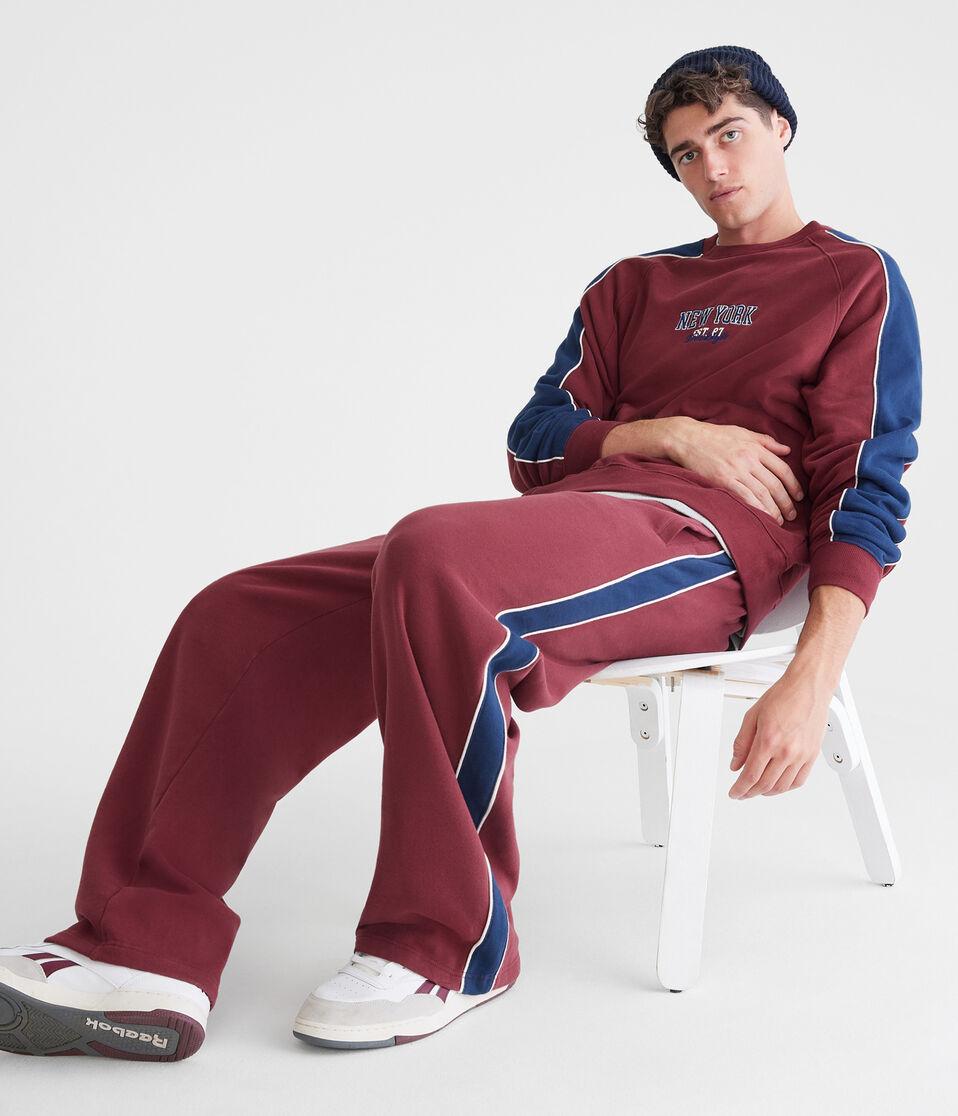 Aéropostale Colorblocked Stripe Straight Leg Sweatpants Copper Brown