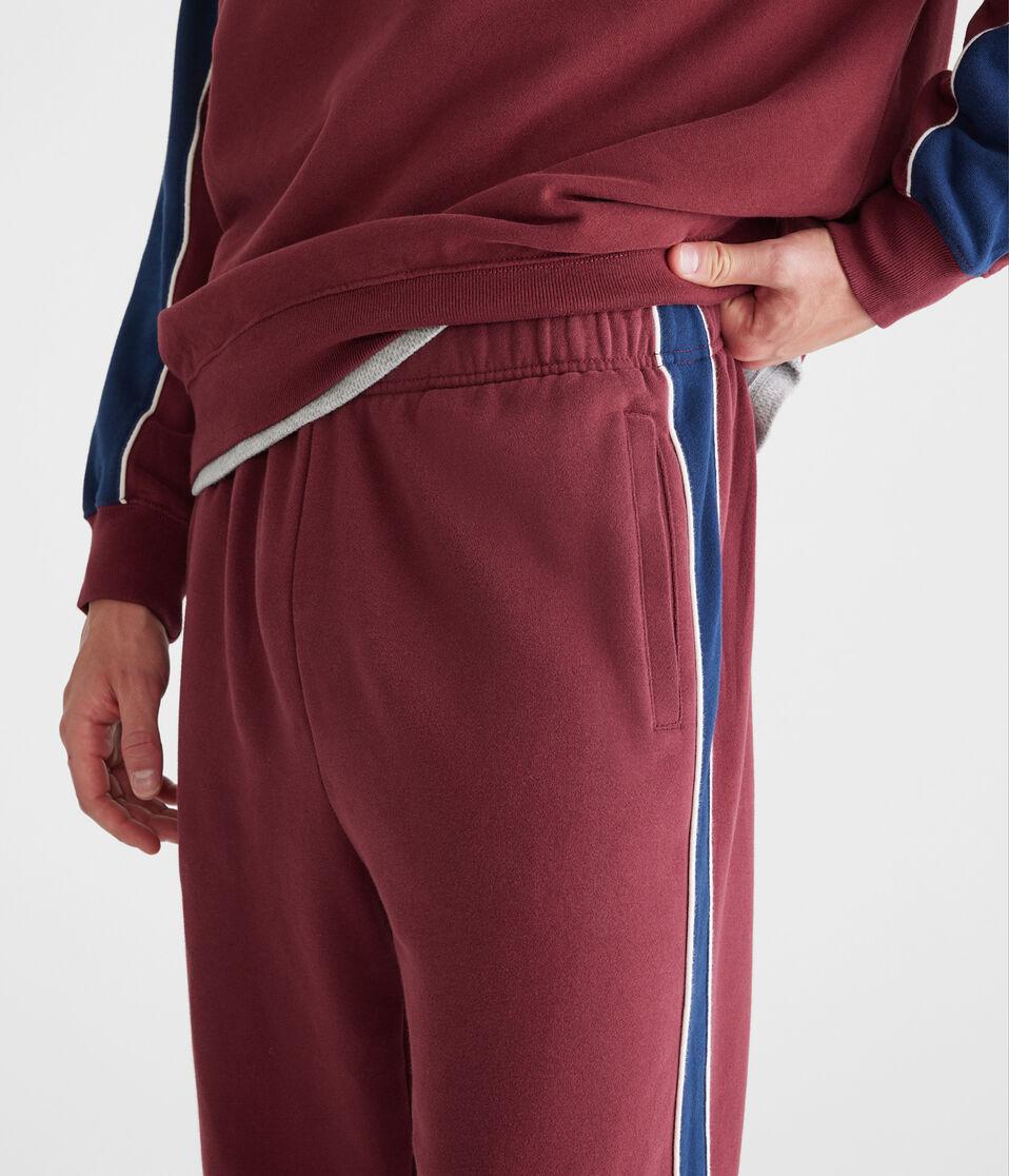 Aéropostale Colorblocked Stripe Straight Leg Sweatpants Copper Brown