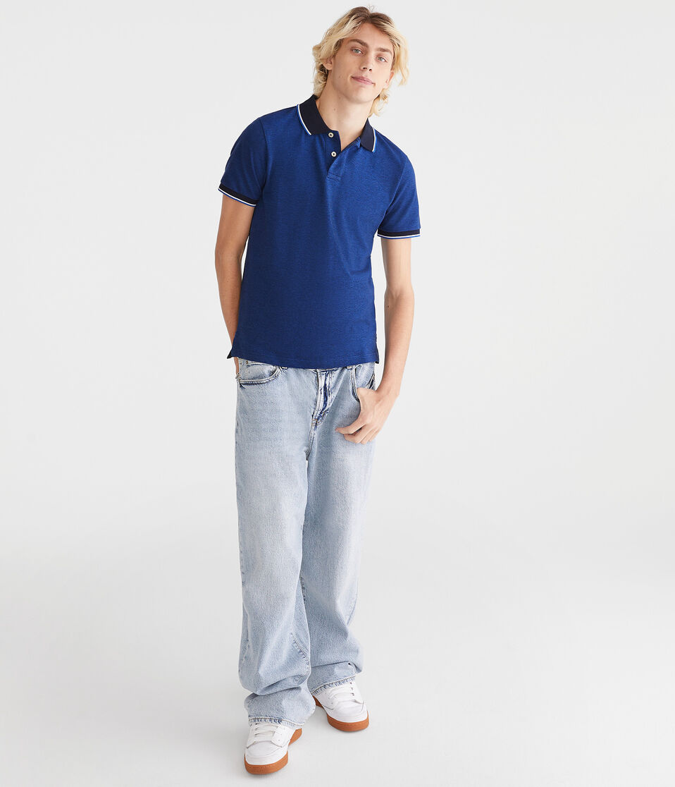 Aéropostale Contrast Tipped Piqué Polo Cottage Blue