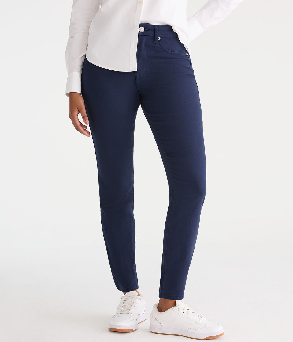 aéropostale Curvy Seriously Stretchy High-Rise Uniform Jeggings navy prep